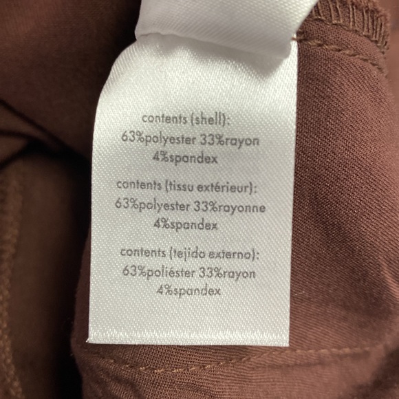 WeWoreWhat Low Rise Suiting Twill V Pant Ribbed Cacao Large NWT - Picture 14 of 15